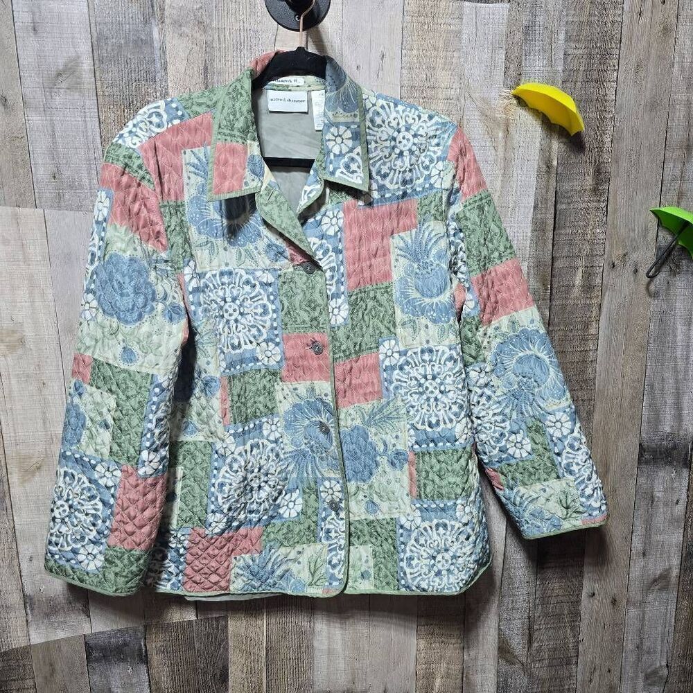Alfred Dunner Vintage Silk Floral Quilted All Over Print Grannycore Prairie Jack